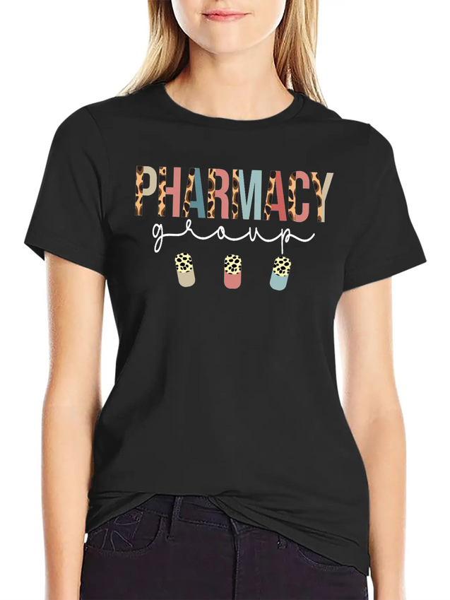 Pharmacy Group Squad Leopard For Pharmacist Lightweight Cotton T-Shirt – Daily Comfort Graphic Shirt