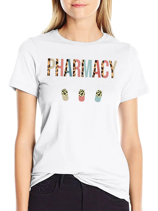 Pharmacy Group Squad Leopard For Pharmacist Lightweight Cotton T-Shirt – Daily Comfort Graphic Shirt