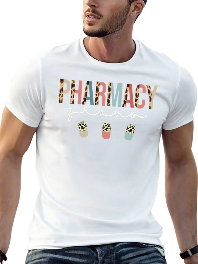 Pharmacy Group Squad Leopard For Pharmacist Lightweight Cotton T-Shirt – Daily Comfort Graphic Shirt