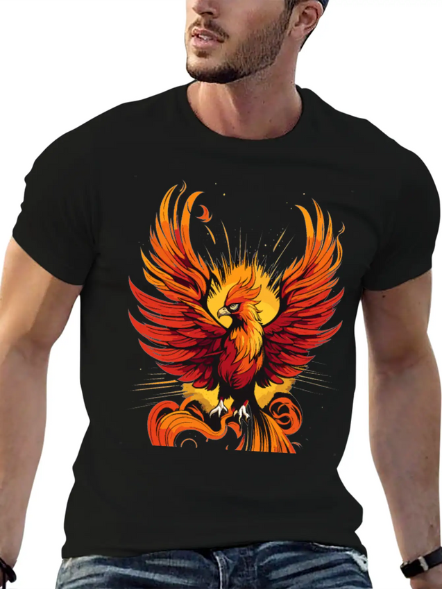 Phoenix Bird - Ancient Greek Mythology Lightweight Cotton T-Shirt – Daily Comfort Graphic Shirt