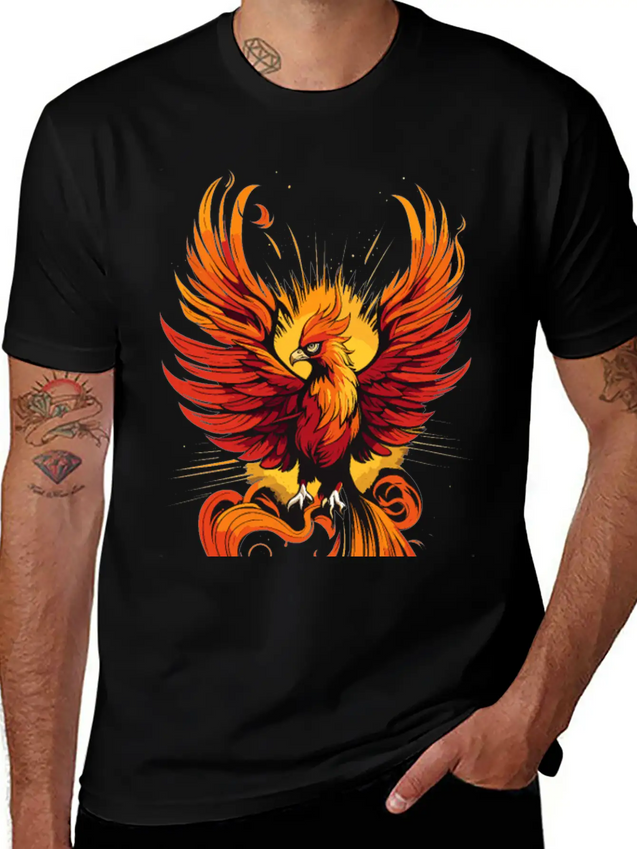Phoenix Bird - Ancient Greek Mythology Lightweight Cotton T-Shirt – Daily Comfort Graphic Shirt