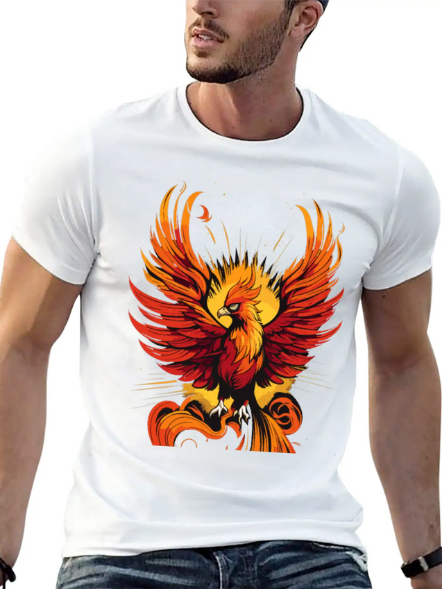 Phoenix Bird - Ancient Greek Mythology Lightweight Cotton T-Shirt – Daily Comfort Graphic Shirt