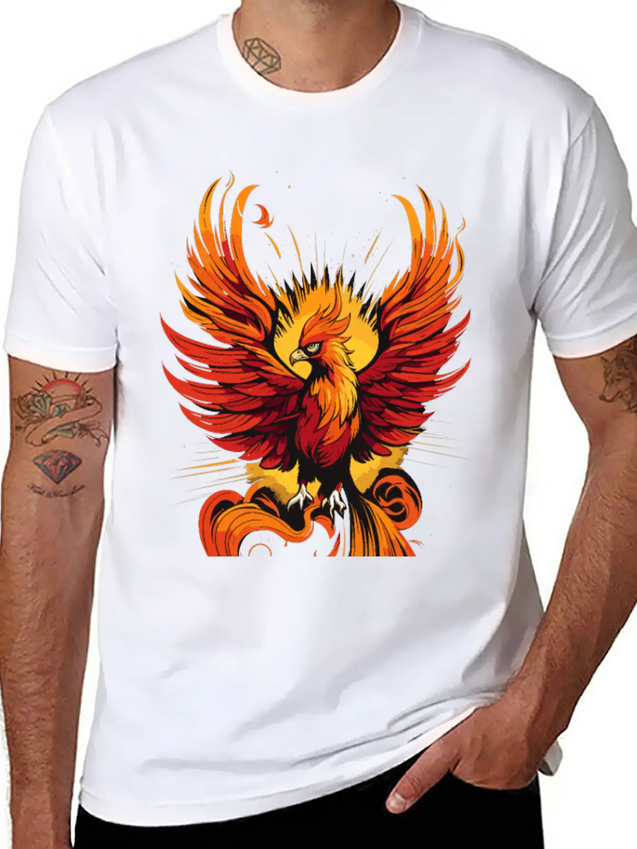 Phoenix Bird - Ancient Greek Mythology Lightweight Cotton T-Shirt – Daily Comfort Graphic Shirt