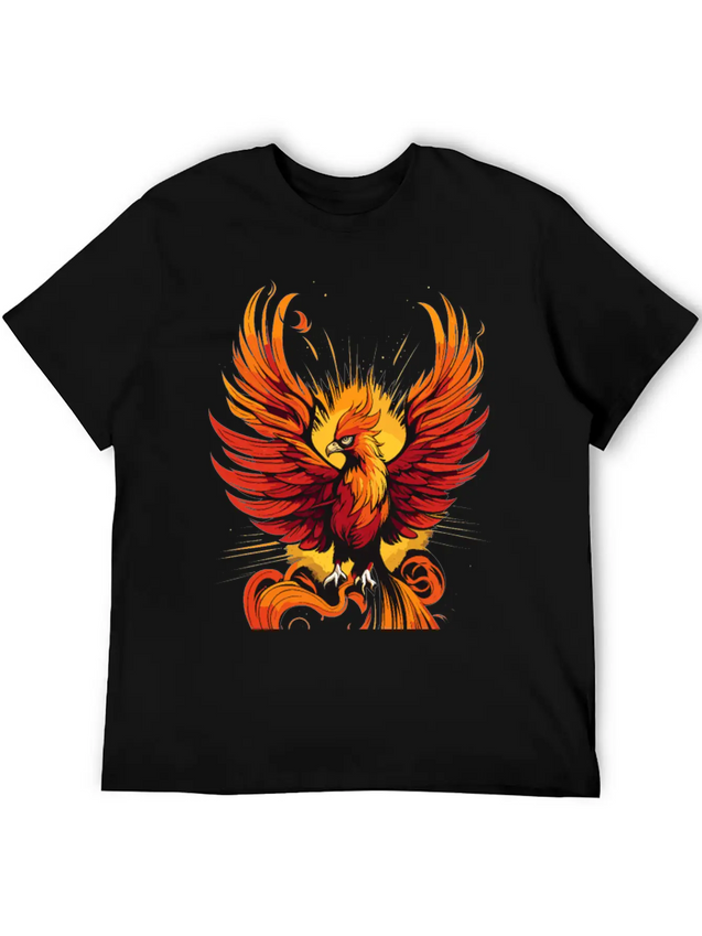 Phoenix Bird - Ancient Greek Mythology Lightweight Cotton T-Shirt – Daily Comfort Graphic Shirt
