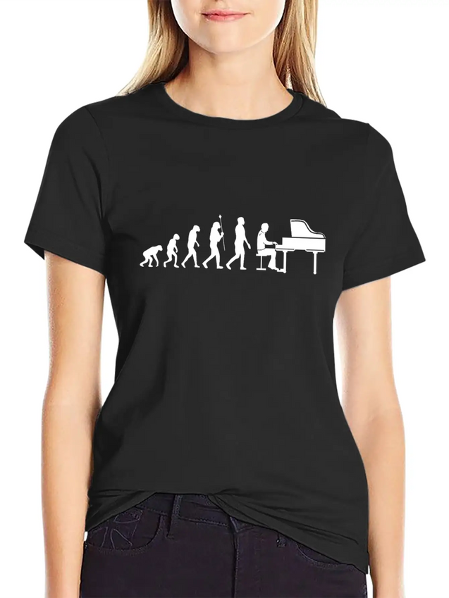 Piano Lightweight Cotton T-Shirt – Daily Comfort Graphic Shirt