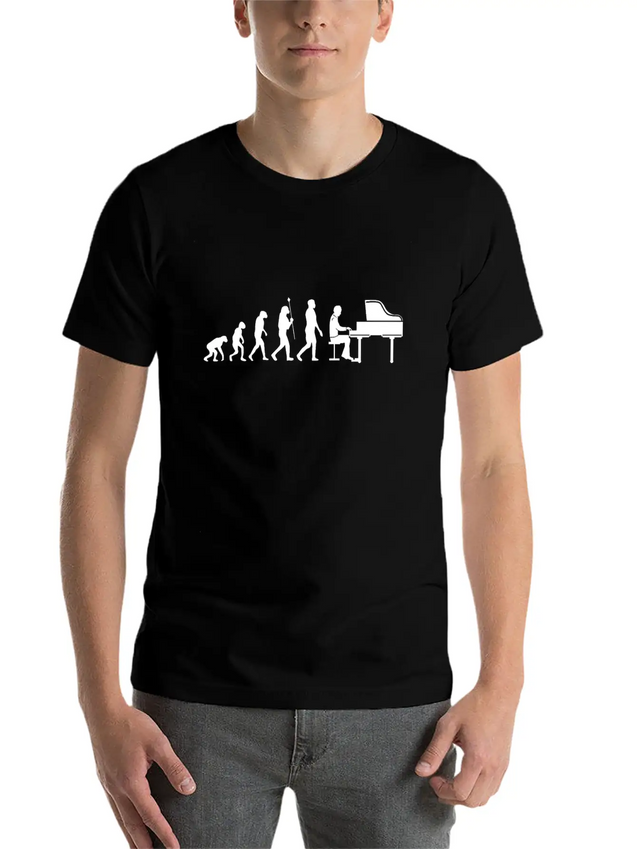 Piano Lightweight Cotton T-Shirt – Daily Comfort Graphic Shirt