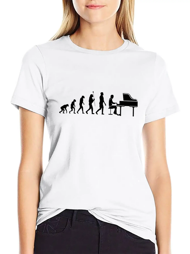 Piano Lightweight Cotton T-Shirt – Daily Comfort Graphic Shirt