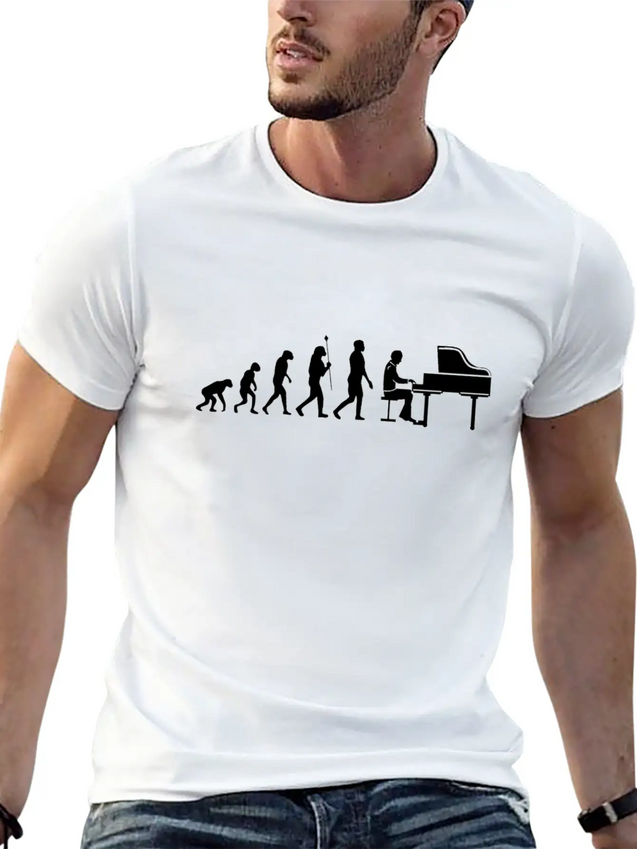 Piano Lightweight Cotton T-Shirt – Daily Comfort Graphic Shirt