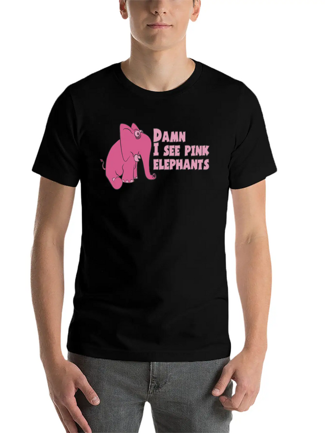 Pink Elephant Lightweight Cotton T-Shirt – Daily Comfort Graphic Shirt