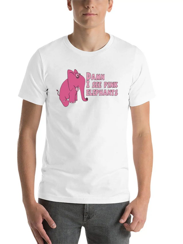 Pink Elephant Lightweight Cotton T-Shirt – Daily Comfort Graphic Shirt