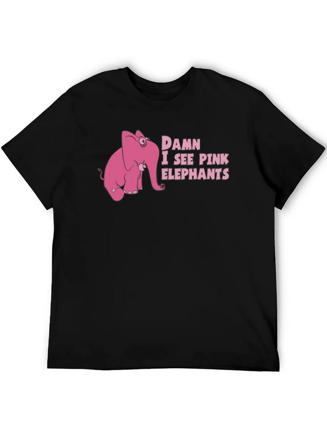 Pink Elephant Lightweight Cotton T-Shirt – Daily Comfort Graphic Shirt