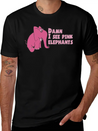 Pink Elephant Lightweight Cotton T-Shirt – Daily Comfort Graphic Shirt
