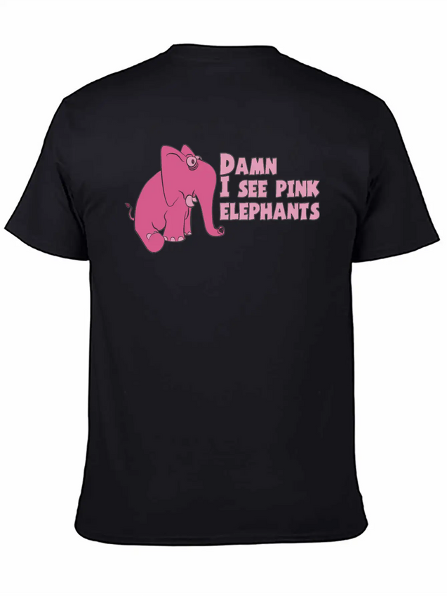 Pink Elephant Lightweight Cotton T-Shirt – Daily Comfort Graphic Shirt