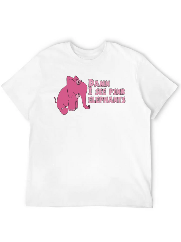 Pink Elephant Lightweight Cotton T-Shirt – Daily Comfort Graphic Shirt