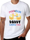 Pink Or Blue Daddy Loves You Gender Reveal Lightweight Cotton T-Shirt – Daily Comfort Graphic Shirt