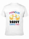 Pink Or Blue Daddy Loves You Gender Reveal Lightweight Cotton T-Shirt – Daily Comfort Graphic Shirt