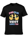 Pink Or Blue Daddy Loves You Gender Reveal Lightweight Cotton T-Shirt – Daily Comfort Graphic Shirt