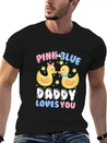Pink Or Blue Daddy Loves You Gender Reveal Lightweight Cotton T-Shirt – Daily Comfort Graphic Shirt