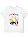 Pink Or Blue Daddy Loves You Gender Reveal Lightweight Cotton T-Shirt – Daily Comfort Graphic Shirt