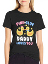 Pink Or Blue Daddy Loves You Gender Reveal Lightweight Cotton T-Shirt – Daily Comfort Graphic Shirt