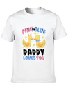 Pink Or Blue Daddy Loves You Gender Reveal Lightweight Cotton T-Shirt – Daily Comfort Graphic Shirt