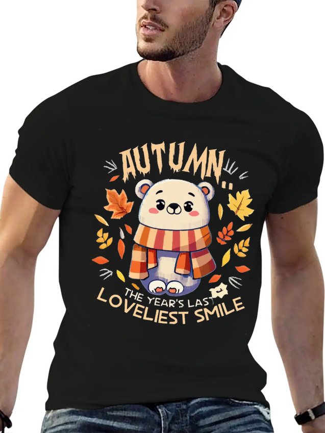 Polar Bear Autumn Season Lightweight Cotton T-Shirt – Daily Comfort Graphic Shirt