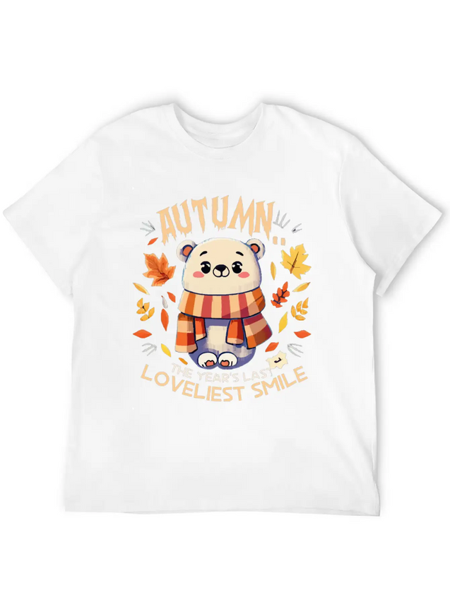 Polar Bear Autumn Season Lightweight Cotton T-Shirt – Daily Comfort Graphic Shirt