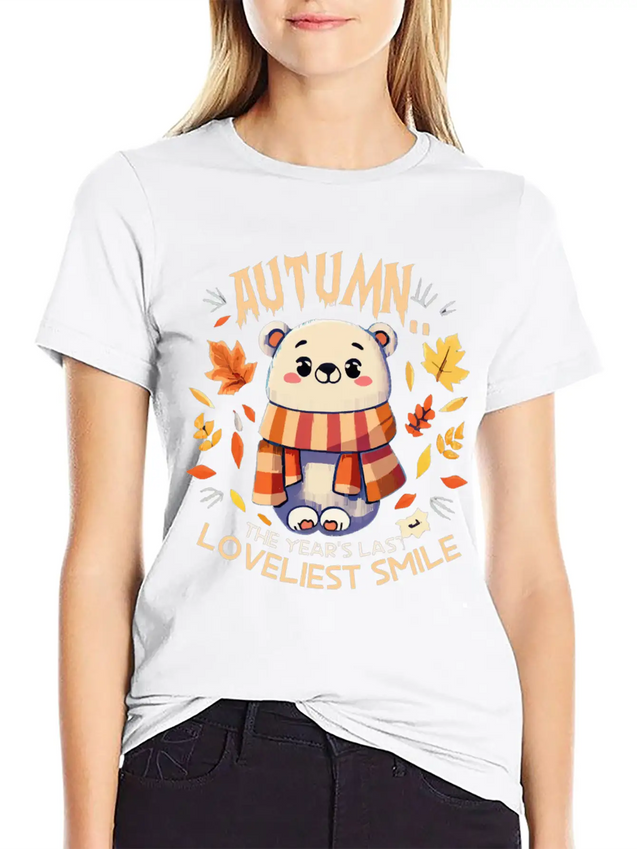 Polar Bear Autumn Season Lightweight Cotton T-Shirt – Daily Comfort Graphic Shirt