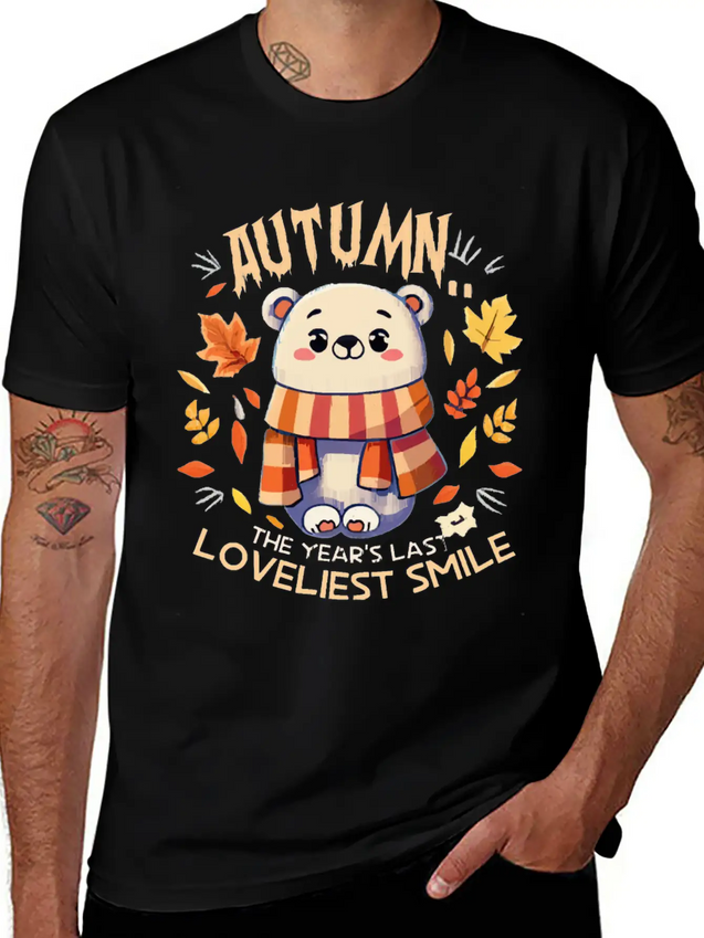 Polar Bear Autumn Season Lightweight Cotton T-Shirt – Daily Comfort Graphic Shirt