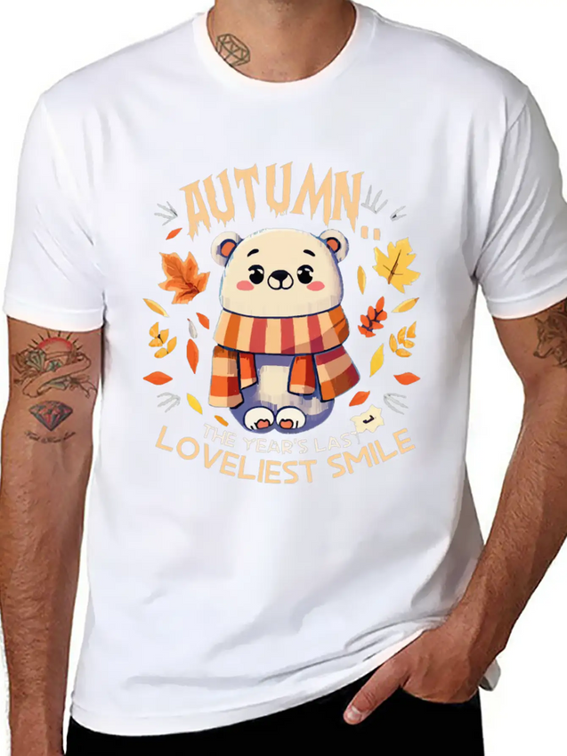 Polar Bear Autumn Season Lightweight Cotton T-Shirt – Daily Comfort Graphic Shirt