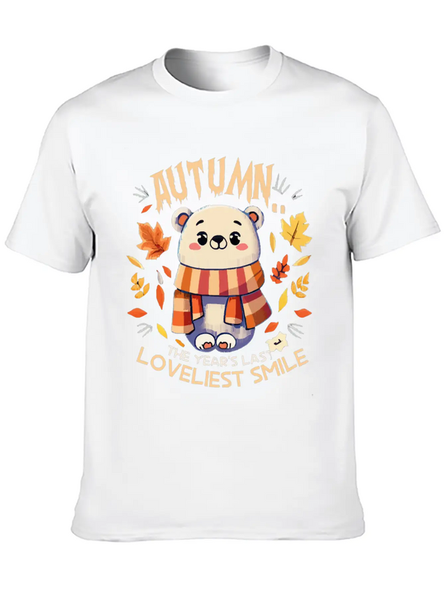 Polar Bear Autumn Season Lightweight Cotton T-Shirt – Daily Comfort Graphic Shirt