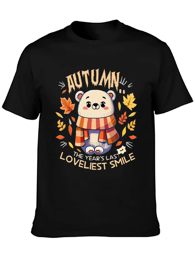 Polar Bear Autumn Season Lightweight Cotton T-Shirt – Daily Comfort Graphic Shirt