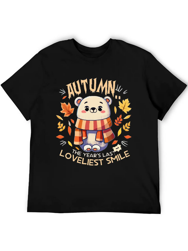 Polar Bear Autumn Season Lightweight Cotton T-Shirt – Daily Comfort Graphic Shirt