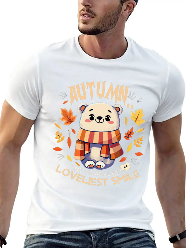 Polar Bear Autumn Season Lightweight Cotton T-Shirt – Daily Comfort Graphic Shirt