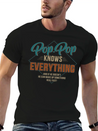 Pop Pop Knows Everything For Grandpa And Father'S Lightweight Cotton T-Shirt – Daily Comfort Graphic Shirt