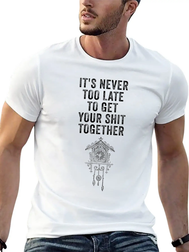 Positive Inspiration Men Women Funny Wall Clock Lightweight Cotton T-Shirt – Daily Comfort Graphic Shirt