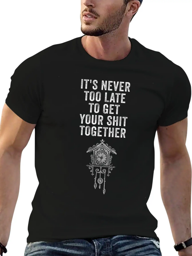 Positive Inspiration Men Women Funny Wall Clock Lightweight Cotton T-Shirt – Daily Comfort Graphic Shirt