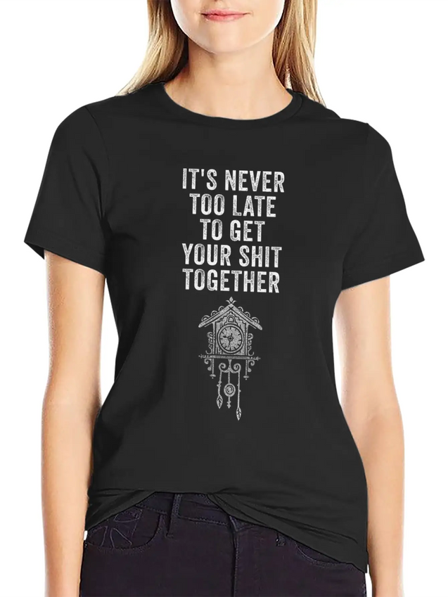 Positive Inspiration Men Women Funny Wall Clock Lightweight Cotton T-Shirt – Daily Comfort Graphic Shirt