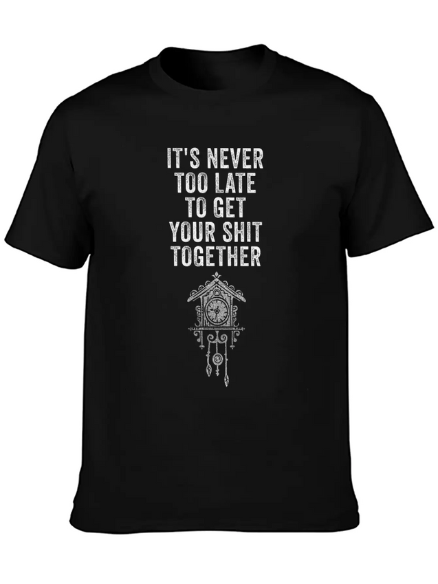 Positive Inspiration Men Women Funny Wall Clock Lightweight Cotton T-Shirt – Daily Comfort Graphic Shirt