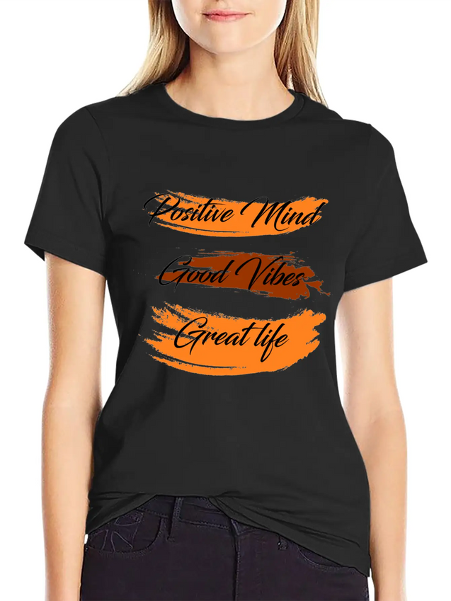 Positive Mind Lightweight Cotton T-Shirt – Daily Comfort Graphic Shirt