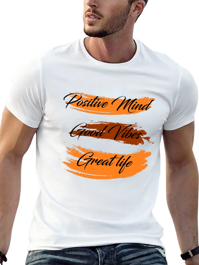 Positive Mind Lightweight Cotton T-Shirt – Daily Comfort Graphic Shirt