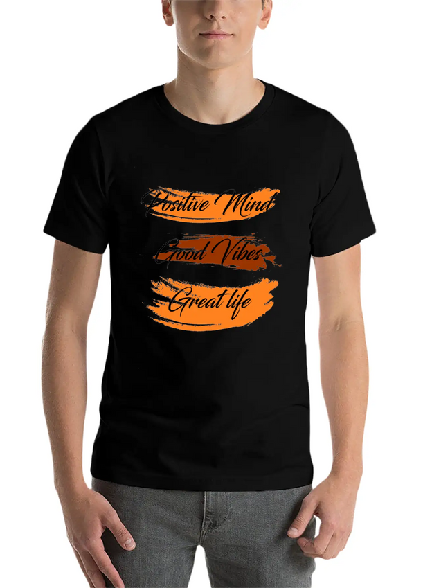Positive Mind Lightweight Cotton T-Shirt – Daily Comfort Graphic Shirt