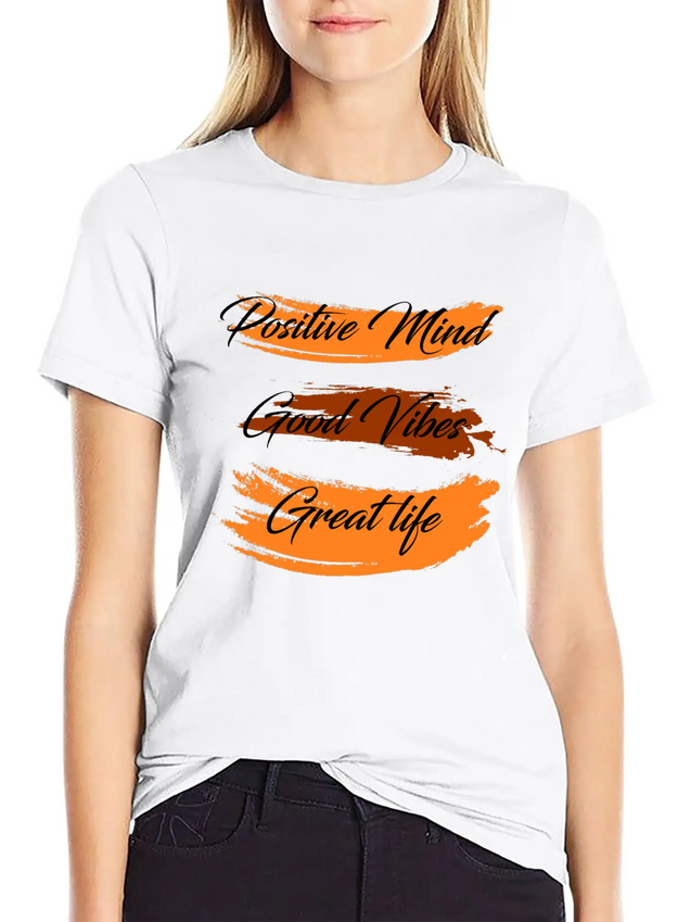 Positive Mind Lightweight Cotton T-Shirt – Daily Comfort Graphic Shirt
