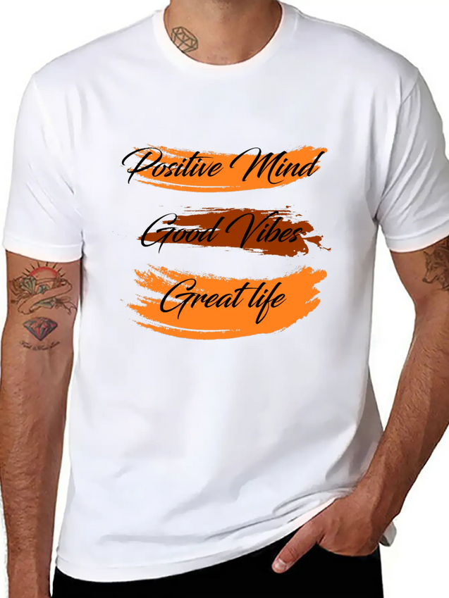 Positive Mind Lightweight Cotton T-Shirt – Daily Comfort Graphic Shirt