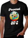 Powered By 80's Music Lightweight Cotton T-Shirt – Daily Comfort Graphic Shirt