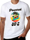 Powered By 80's Music Lightweight Cotton T-Shirt – Daily Comfort Graphic Shirt