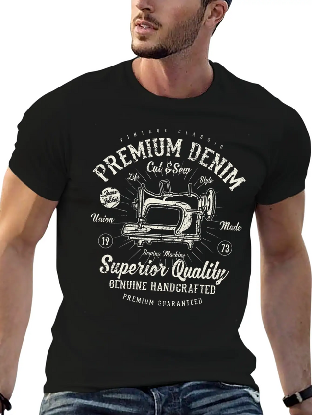 Premium Denim Lightweight Cotton T-Shirt – Daily Comfort Graphic Shirt