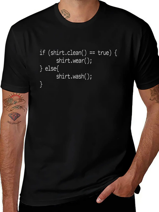Programmer Geek Nerd Funny Code Clean Lightweight Cotton T-Shirt – Daily Comfort Graphic Shirt