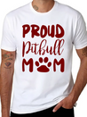 Proud Pitbull Mom Lightweight Cotton T-Shirt – Daily Comfort Graphic Shirt