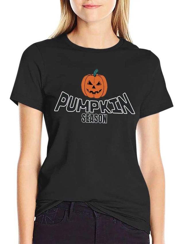 Pumpkin Season. Thanksgiving Lightweight Cotton T-Shirt – Daily Comfort Graphic Shirt